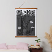 Donkere vergierij hangend wandkleed (Slaapkamer)