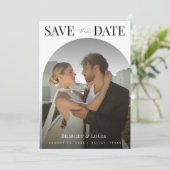 Donkere Vervagende Boog Foto Hart Script Minimaal  Save The Date (Staand voorkant)