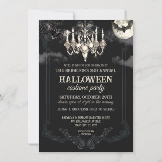 Donkere Vintage Gotische Schedel Halloween Feest G Kaart