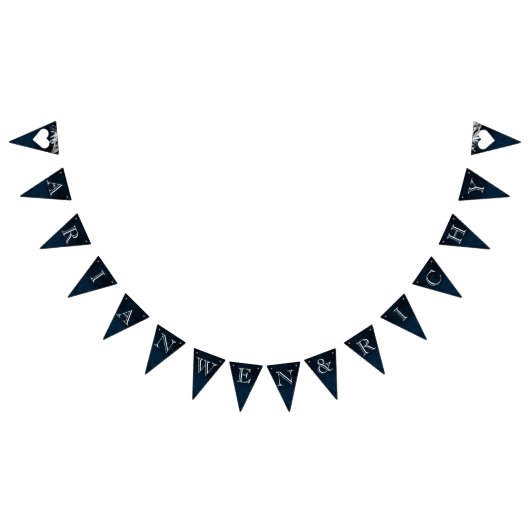 Donkere vintage krans vlaggetjes (Alle)