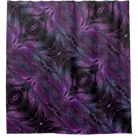 Donkere Violet Paarse Abstracte doether getexturee Douchegordijn (Voorkant)
