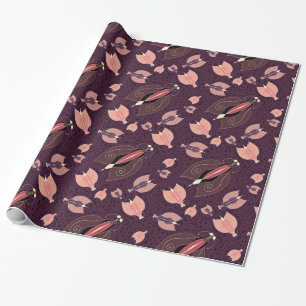 Donkere vlinders naadloos patroon cadeaupapier