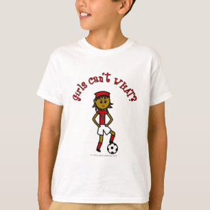 Donkere voetzoeker in de Rode Eenvormig T-shirt
