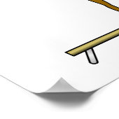 Donkere Vrouw gymnast op Baldaam Poster (Hoek)