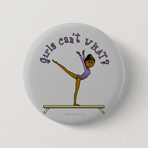 Donkere Vrouw gymnast op Baldaam Ronde Button 5,7 Cm