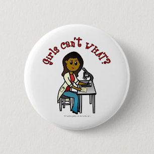 Donkere Vrouw wetenschapper Ronde Button 5,7 Cm