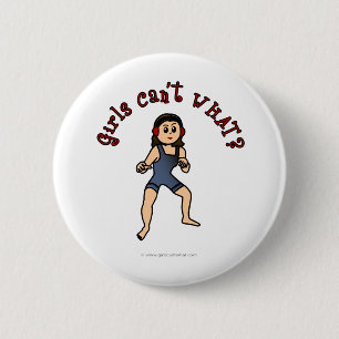 Donkere Vrouw Wrestler Ronde Button 5,7 Cm