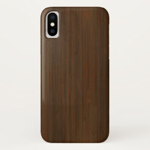 Donkere walnoot Brown Bamboo Wood Grain: iPhone X Hoesje