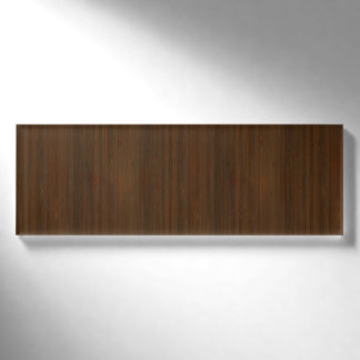 Donkere walnoot Brown Bamboo Wood Grain: Naambadge