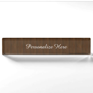 Donkere walnoot Brown Bamboo Wood Grain: Naambordje