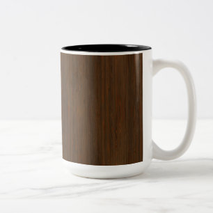 Donkere walnoot Brown Bamboo Wood Grain: Tweekleurige Koffiemok