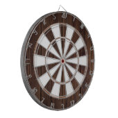 Donkere Walnoot Mideeuw Modern Dartbord (Voorkant Links)
