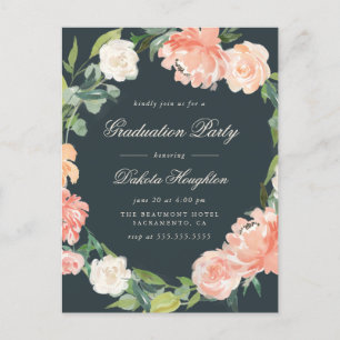 Donkere Waterverf Eucalyptus Wreath Gradution Part Uitnodiging Briefkaart