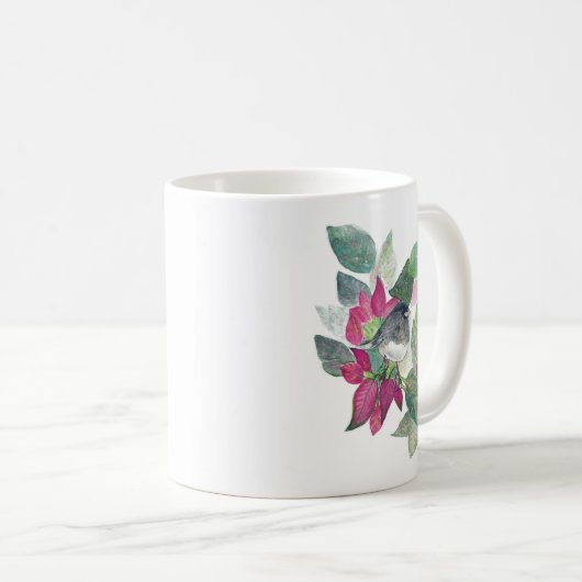 Donkere Waterverf van Junco Bird Art koffie Mok (Voorkant rechts)