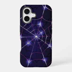 Donkere Web & Zilveren Spin iPhone 16 Hoesje