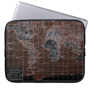 Donkere Wereldkaart laptop Sleeve
