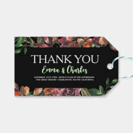 Donkere Wilde Bloemen Save The Date Cadeaulabel