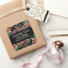 Donkere Wilde Bloemen Save The Date Vierkante Sticker