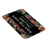 Donkere wilde bloemen sparen de datum magneet (Rechterzijde)