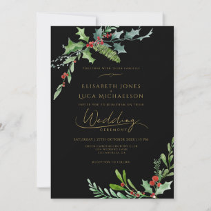 Donkere Winterbes Moody Botanische Monogram Bruilo Kaart