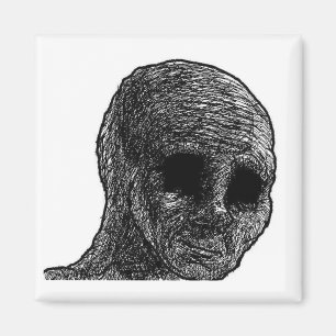 Donkere Wojak-magneet Magneet