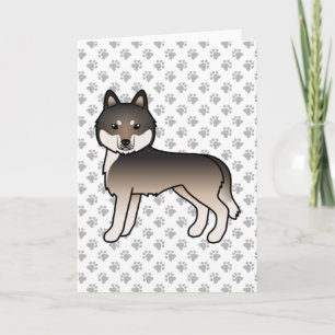 Donkere Wolf Grijze Siberische Husky Schattige Car Kaart