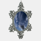 Donkere wolken tin sneeuwvlok ornament (Links)