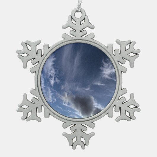 Donkere wolken tin sneeuwvlok ornament (Voorkant)