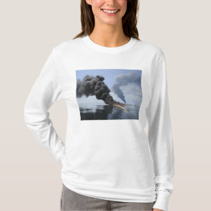 Donkere wolken van rook en vuur ontstaan 3 t-shirt
