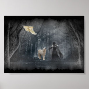 Donkere woudpad poster
