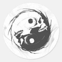 Donkere yin yang religieus symbool ronde sticker