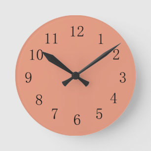 Donkere zalm Ronde (Middelgrote) wandklok Klok