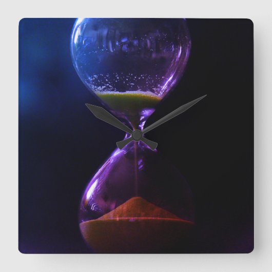 DONKERE ZANDLOPER VIERKANTE KLOK (Voorkant)