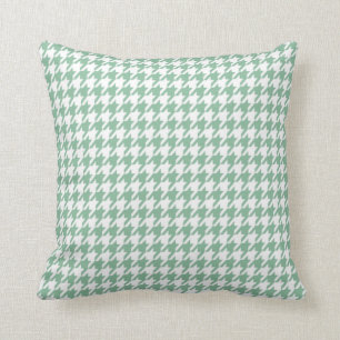 Donkere Zee Green Houndstooth Kussen