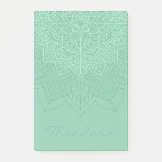 "Donkere Zee groen" Mandala Post-it® Notes (Voorkant)