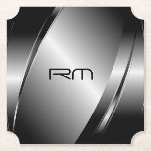 Donkere zilveren tinten met een glanzend metallisc kartonnen onderzetters