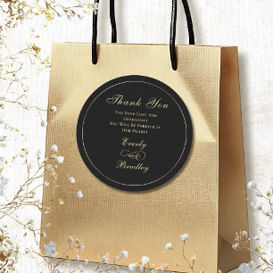 Donkere Zwarte Achtergrond Gouden Schrift Traditio Ronde Sticker