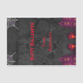Donkere zwarte Creepy, aangepaste halloween-party  Tissuepapier