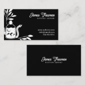 Donkere zwarte en witte bladzijden Snake Tattoo ar Visitekaartje (Voorkant / Achterkant)