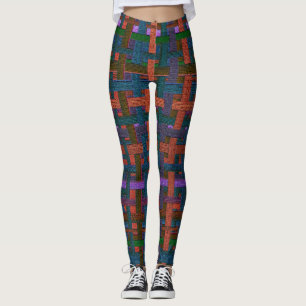 Donkergekleurd 'gebrand' in doek of canvas leggings