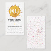 Donkergele Waterverf - Monogram Visitekaartje (Voorkant / Achterkant)