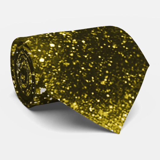 Donkergele zwarte abstracte melkweg stropdas (Opgerold)