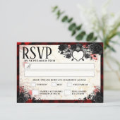 Donkergothic 3,5 x 5 Halloween Wed MENU RSVP (Staand voorkant)