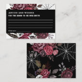 Donkergotische bloemenVrijgezellenfeest Advies en Informatiekaartje (Voorkant / Achterkant)
