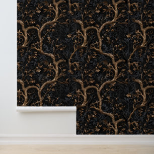 Donkergotische  boom Mystic Vines Botanical Behang