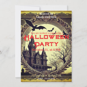 Donkergotische  Victoriaans Spooky Halloween Kaart