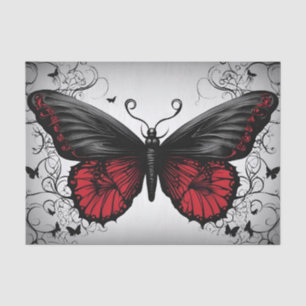 Donkergotische vlinderdecoupage tissuepapier