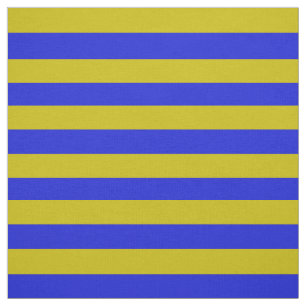 Donkergoud, royal blue stipe, strepen stof