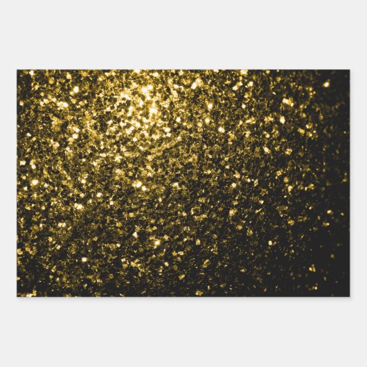 Donkergouden faux glitter schittert inpakpapier vel (Voorkant 3)