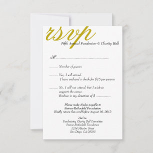 Donkergoudgala formele gebeurtenis elegant RSVP-re RSVP Kaartje